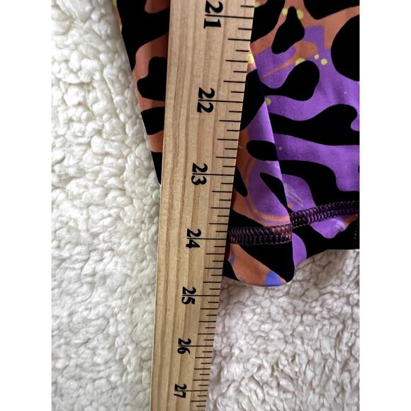 Women's Leggings Size Small Animal Print Neon Splatter Paint Comfort Quality - Picture 7 of 8